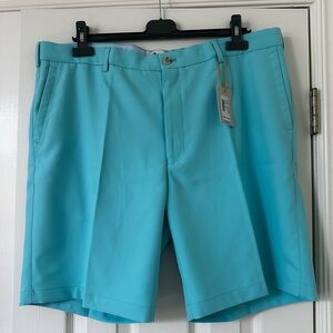 Peter Millar Blue Flat Front Shorts